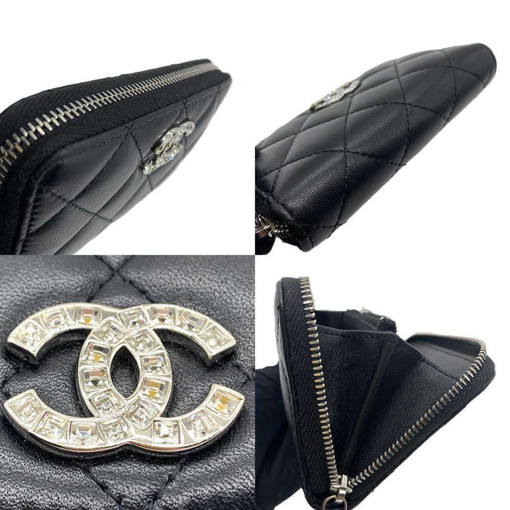 CHANEL Authentic Black Lambskin Leather Wallet - Picture 4 of 7